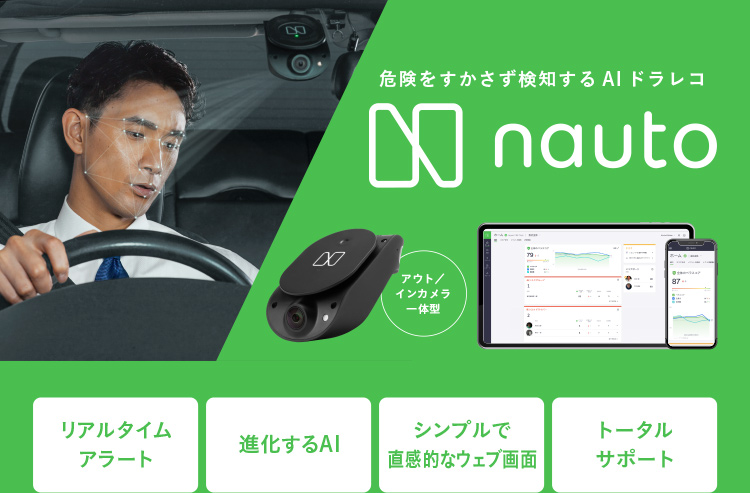 危険をすかさず検知するAIドラレコ　nauto