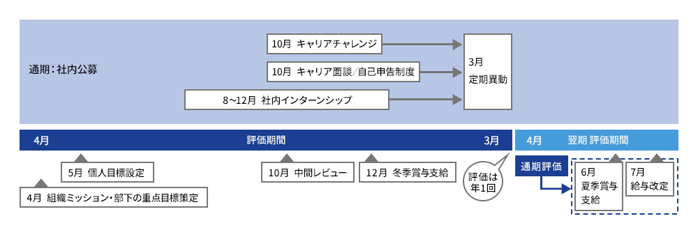 評価報酬・キャリア支援制度サイクル