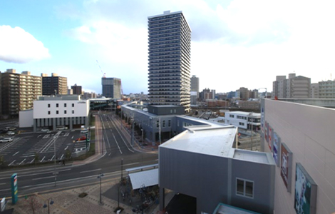 Aerial walkway as seen from Ario Sapporo