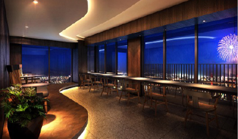 Concept image of a sky lounge