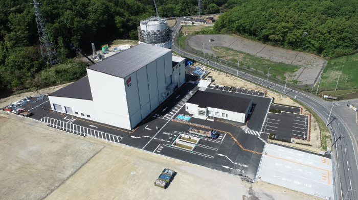 the biogas power generation facility under construction