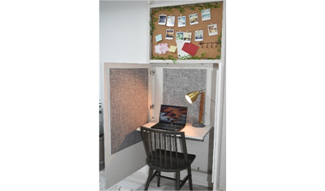 Remote work booth within residential unit