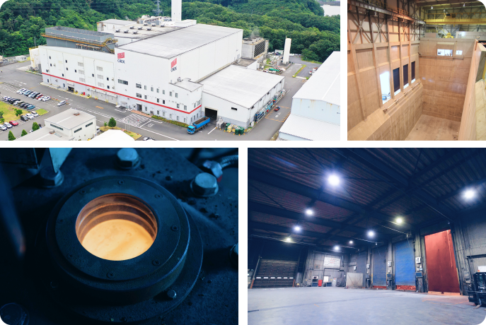 焼却・溶融施設の外観と内部の設備