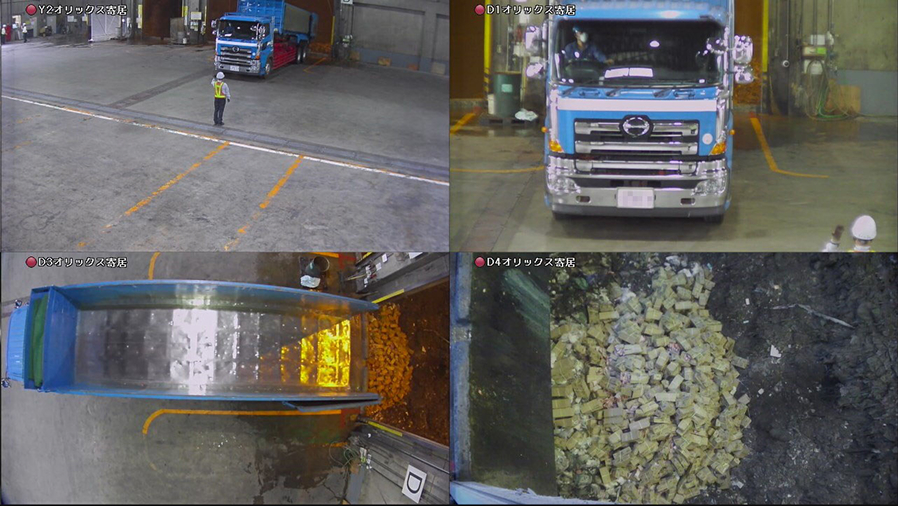 廃棄商品の投入工程を撮影した複数の定点カメラによる映像のキャプチャ